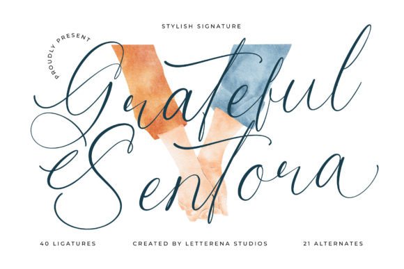 Grateful Sentora: A Handwritten Script Font for Elegant Craft Designs